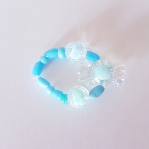 Blue Eye Candy Ring Beaded Handmade Jewelry s9-12 - Picture 12 of 12